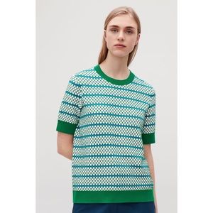 COS Textured Stitch Top Green